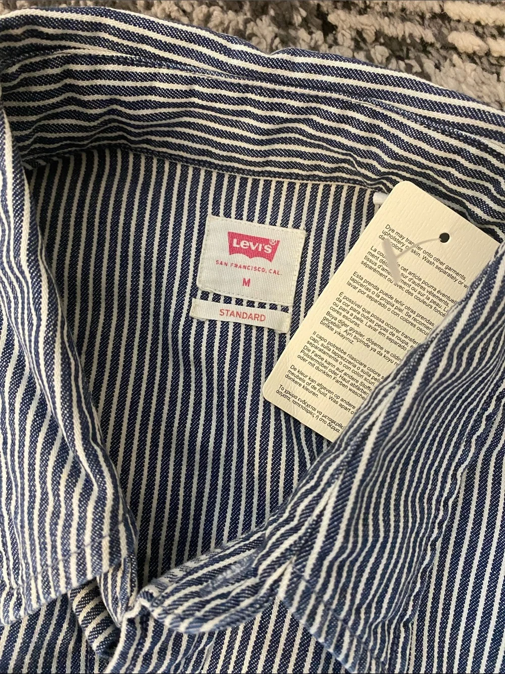 New Men’s Levi’s The Western Railroad Pearl Snap Shirt Medium